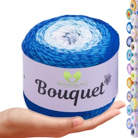 MeriWoolArt Bouquet Cotton Yarn - 100% Cotton Yarn - Crochet Yarn & Knitting Yarn Multicoloured - 250 g, 500 m - Ideal for Cloths, Baby Blankets, Amigurumi, Summer Clothing & Home Accessories 718