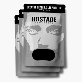 Hostage Mouth Tape Buy 2 Get 1 Free - Beard Friendly, Reduces Snoring, CPAP-Friendly, 30 Mouth Tapes Per Pouch, Trusted by 100,000+ Mouth Breathers