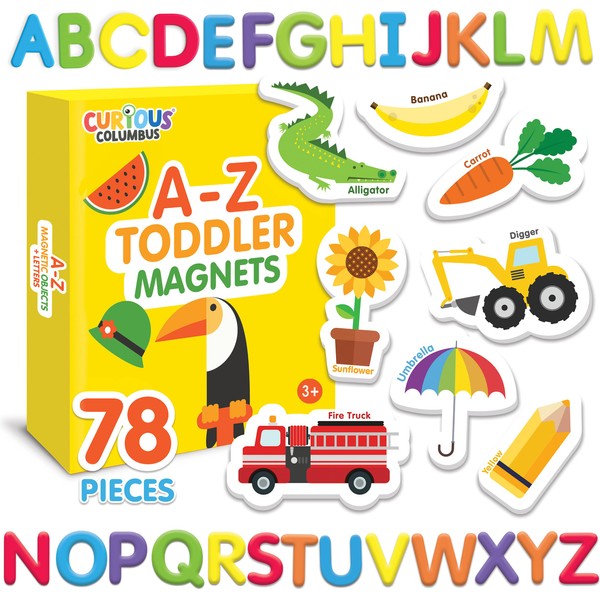 Curious Columbus Magnetic Objects and Letters. Set of 78 Foam