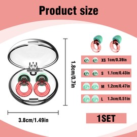 Kids Ear Plugs Red, Ear Plugs for Sleeping Noise Reducing Ear Plugs with Four Sizes of Ear Caps XS/S/M/L Reusable Earplugs for Noise Reduction Sleeping Ear Plugs for Family, School, Study, Sleep