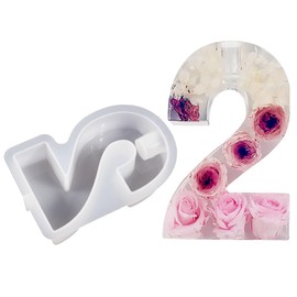 Attuslla Large Number Resin Mold Arabic Alphabet Mold Silicone Mold for Resin Handmade Letter Resin Casting Mold Candlestick Alphabet Soap Making Molds (2 Style)