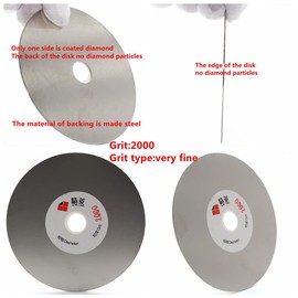 JINGLING 4" inch 100mm Diamond Flat Lap Disc Coated Grinding Disk Grit 2000 Fine