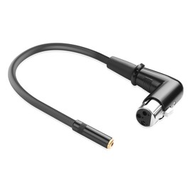 JSADZKJ Right Angle XLR Female to 3.5 mm Female Adapter Cable 90 Degree XLR to 1/8 TS Microphone Cable, XLR to 3.5 mm Cable (Mono Only) for Microphone, Amplifier, Mixer 30 cm (XLR Female)