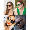 Rtuerfik Thick Frame Sunglasses Fashion Square Sunglasses for Women Men