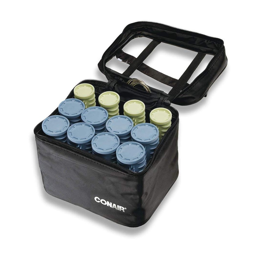 Conair Instant Heat Compact Hot Rollers w/Ceramic Technology; Black Case with Blue and Green Rollers