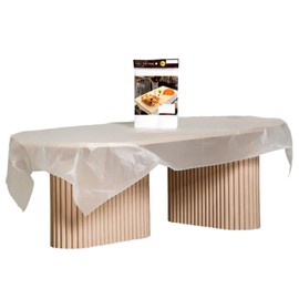 atematem Disposable Table Covers 51 x 35 Inch 10 Pack Plastic Tablecloths Waterproof No Odor Thick PE Sheet Made in Korea for Small Events and Food Prep