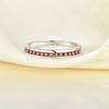 YL Stackable Ring Sterling Silver Created Garnet Eternity Bands for