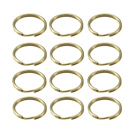 Brass Split Key Rings 13mm Round Flat Key Chains Key Ring Hoop for Car Home Keys Organization Arts & Crafts Lanyards Keys Pack of 50.