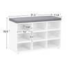 DINZI LVJ Shoe Storage Bench with Cushion, Cubby Shoe Rack