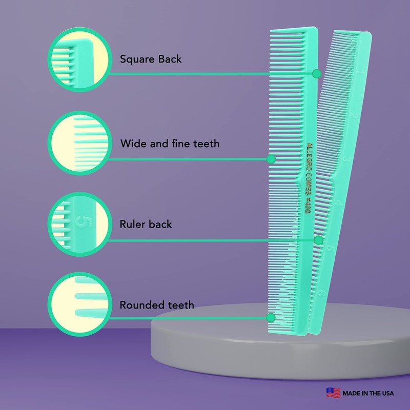 Allegro Combs #420 - Barber & Beard Comb Set for