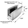 Gordon Glass® Brushed Stainless Steel Adjustable Shower Door Guide for