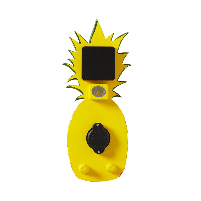 Taylor Pineapple Poly Resin Indoor and Outdoor Clock and Thermometer,