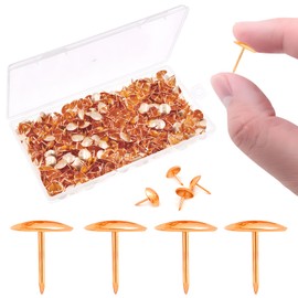 VAPKER 600 Count Thumb Tacks Rose Gold Push Pins 10mm/0.39inch Flat Steel Standard Thumb Tacks Metal Pushpins Office Tacks for Corkboard Office School