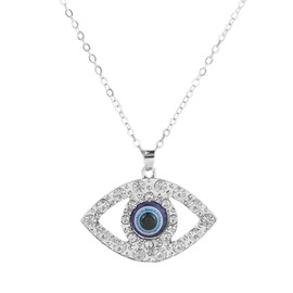 Evil Eye Pendant Necklace, Nazar Boncuk Evil Eye Necklace, Blue Eye Chain, Women's Necklace, Silver Pendant Necklace, Evil Eye, for Your Individual Look, Silver