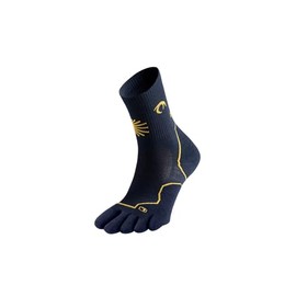 Lurbel Tierra Pilger Toe Separator Trekking Socks Breathable Seamless, Navy/Yellow, L