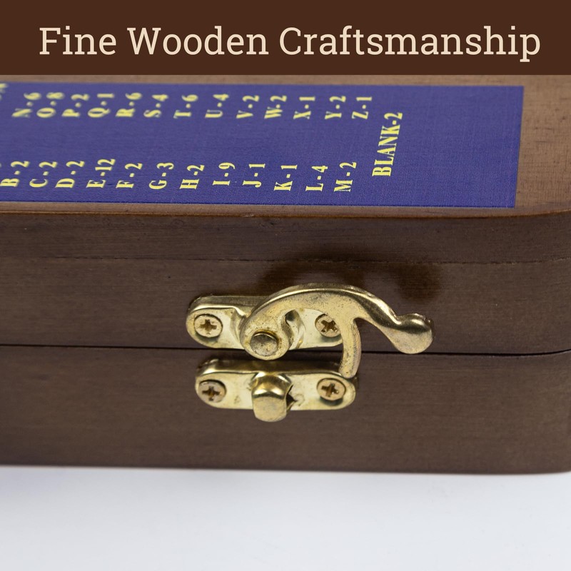 Wooden Folding Crossword Board Game – Word Game Set with