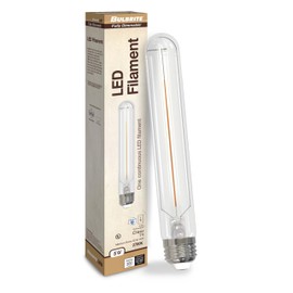 Bulbrite LED Filament Bulb, 2700K, Dimmable, T9, 5W, E26 Base, 300 Lumens, 120V, CRI 90, Warm White Decorative Light
