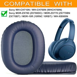 CH710N Ear Pads - Replacement Pads Compatible with Sony WH-CH710N / WH-CH700N (WHCH700N) & MDR-ZX780 (ZX780DC) / MDR-ZX770 (ZX770BN ZX770BT) / MDR-10R (10R) NC 10R ) -XB900N Headset (Blue)