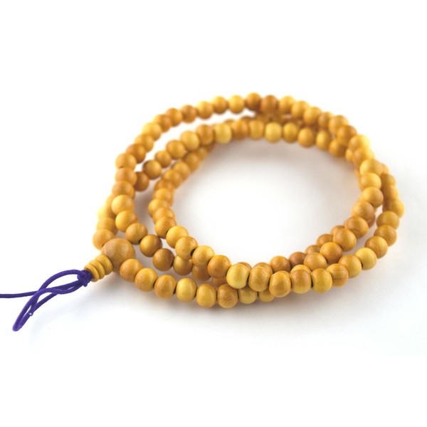 Tsuge wood 108 beads Japanese Juzu Bracelet Prayer Stretch Rosary Zen Kyoto