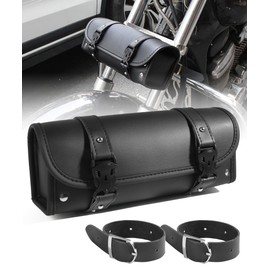 UBOG Motorcycle Handlebar Bag,Car Accessories Motorcycle Tool Bag,Pu Leather Motorcycle Fork Bag,Motorcycle Side Bag with Straps,Motorcycle Bag,Motorcycle Storage Bag,Suitable for Most Motorcycle