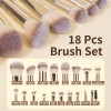 18 Set De Brochas Para Maquillaje Profesional +estuche +caja Color
