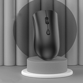 Drahtlose Bluetooth-Maus, Dual-Modi, Bluetooth 5.2 und 2,4 G, Kabellose 1600-DPI-Computermaus mit USB-Empfänger, Wiederaufladbare Leise Maus (Schwarz)