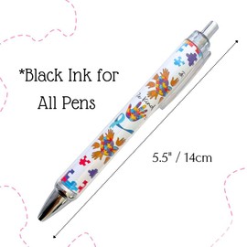 6PC Autism Pens Mental Awareness Pen Pencil Bulk Month Special Needs Party Favors Social Work Classroom Office Decor Decorations School Supplies Items Stuff Accessories Gifts for Mom Mama Coworker