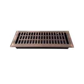 Empire Register Co, Vent Cover - 4x12 inch, Modern Contemporary Design, Antique Copper Finish, Heavy Duty Floor Vent Covers, Metal Damper Attached Vent Covers for Home Floor only