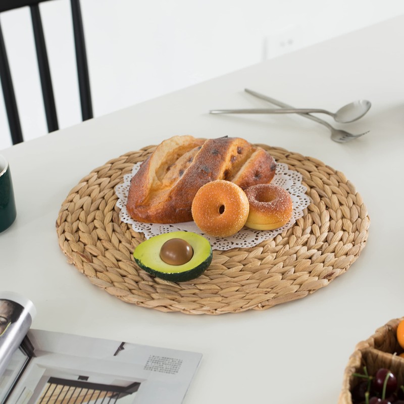 Vintiquewise 15 Inch Decorative Weave Water Hyacinth Round Mat Charger