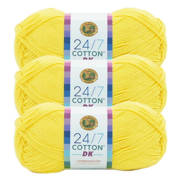 Lion Brand Yarn 24/7 Cotton DK Yarn for Knitting, Crochet,
