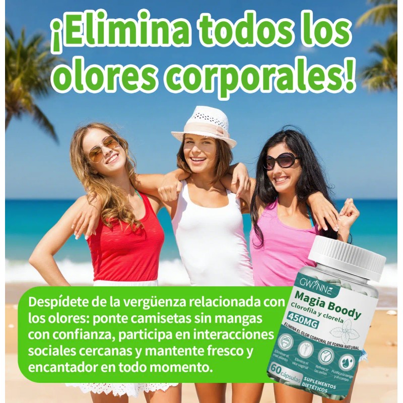 Gwynne Boody Magic Tabletas Clorofila Natural Olor Corporal Femenino Contiene