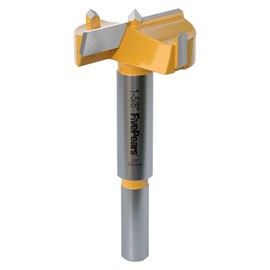 FivePears Forstner Drill Bit 3/8 inch Shank, 1-5/8 inch Cutting Diameter, Carbide Tipped Wood Hole Saw Auger Opener, Hole Opener Hinge Hole Cutter for Woodworking, Plastic, Plywood Products