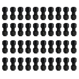 40pcs 1/4 Inch Quick Connect Drip Irrigation Coupling Connector, Straight Fitting for 1/4 Inch Irrigation Tubing
