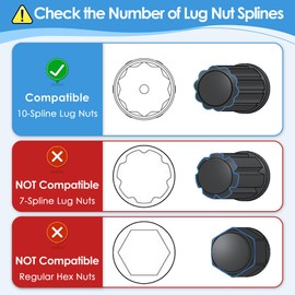 Feekoon 10 Spline Lug Nut Tool Key Replacement for TA23-21/22, Compatible with Bimecc 10-Spline Lug Nut and Lug Bolts, Truck Large SUV with 13/16 and 7/8 Hex Drive, Alloy Steel