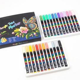 Acrylic Brush Marker Pen,1Set Waterproof Acrylic Pen with Soft Brush Nib, Art Paint Marker Pens Set for Glass Stone Wood Plastic Paper:_36Pcs
