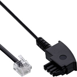 InLine® 18602 Cable for DSL Splitter TAE-F Male to Western 6/2 DEC Male 2 m Black