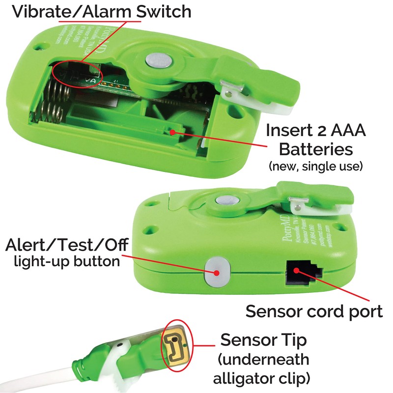Wet-Stop 3 Green Bedwetting Enuresis Alarm with Loud Sound and