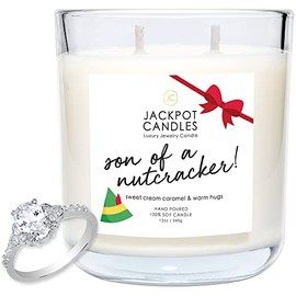 Jackpot Candles Christmas Son of a Nutcracker Candle with Ring Inside (Surprise Jewelry Valued at 15 to 5,000 Dollars) Ring Size 8