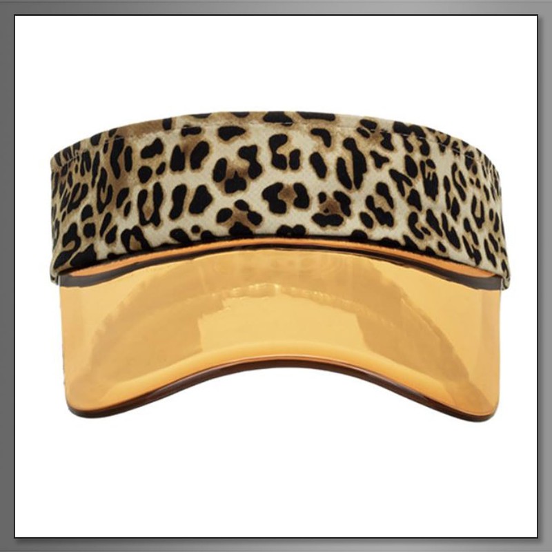 Buzz Selection CAP359 Women's Visor, Sun Visor, Hat, Leopard Pattern,