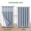 eachope Blue No Hook Shower Curtain with Snap-in Fabric Liner