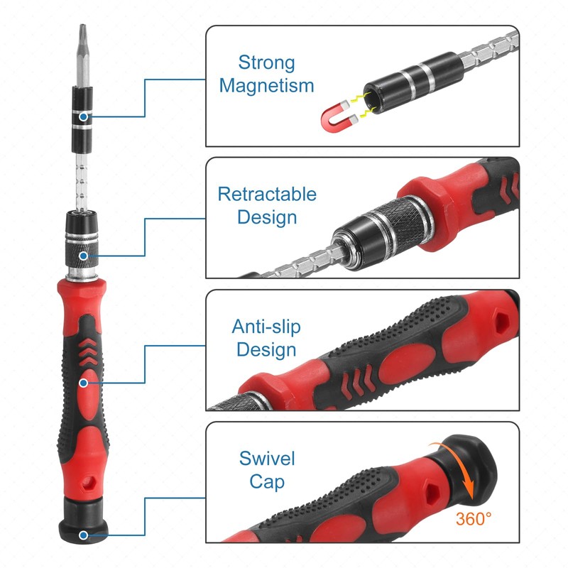sourcing map 140 in 1 Magnetic Precision Screwdriver Set Electronics