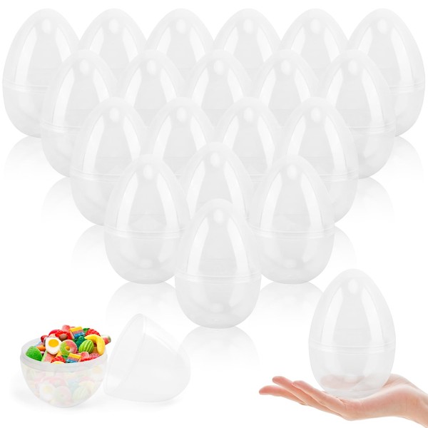 HSLCGF 24 Pack Plastic Easter Eggs Large 3.5 Inch Empty