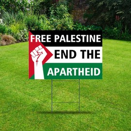 Autravelco Free Palestine End The Apartheid Yard Signs with Stakes 12x18 Inch State Map Outline Funny Lawn Signs with Stakes for Gender Reveal House Lawn Decoration Props
