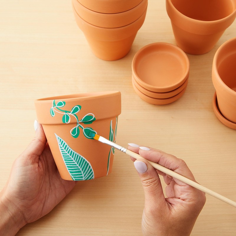 Juvale 4-inch 6 Pack Small Terracotta Pots with Saucer and