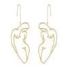 Abstract Gold Fun Statement Human Face Shaped Earrings Geometric Hollow