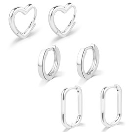 Silver Huggie Hoop Earrings for Women Mini Hoop Hypoallergenic Tiny Small Silver Hoop Huggie Earrings