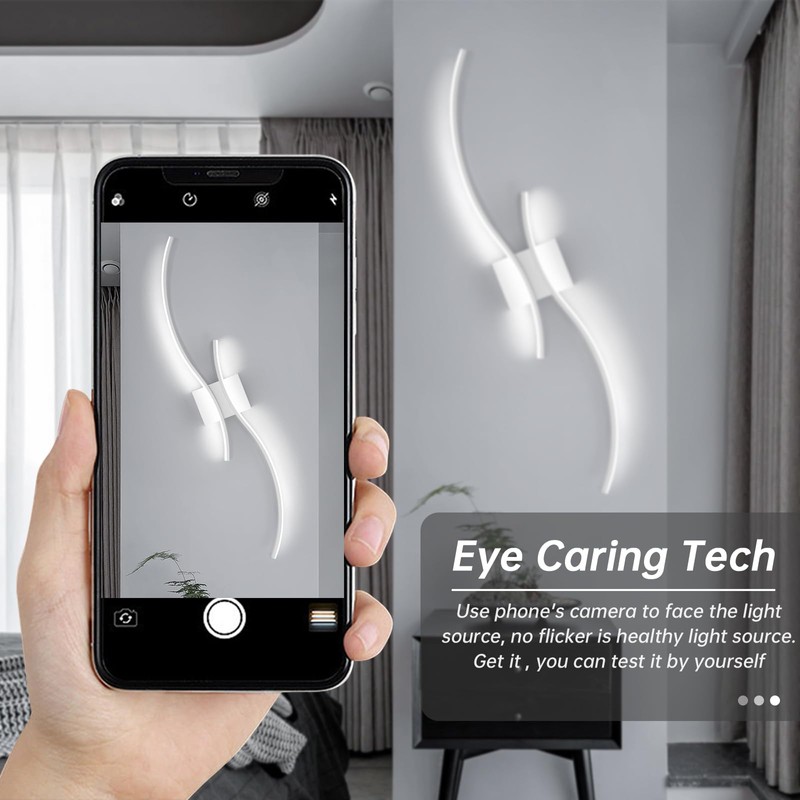 CANEOE Modern Wall Sconce, White Long Strip Led Wall Light