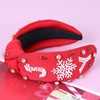 Gmmidea Christmas Snowflake Headbands for Women Wide Top Knot Beaded