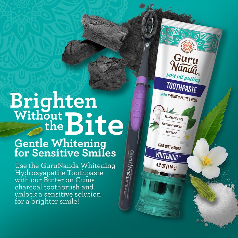 GuruNanda Butter on Gums Charcoal Toothbrush - 8000+ Softex Bristles