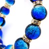 Gold Stone Sparkling Firefly Glass Bracelet, Yonaguni Blue, 0.5 inches